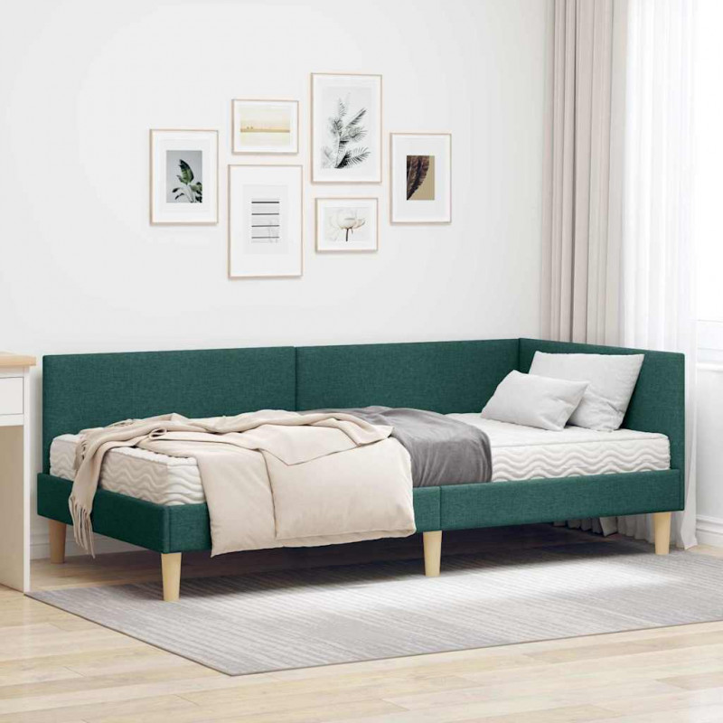 Rama Łóżka Narożnego z Materacem Inny 2 pcs Zielony tkanina