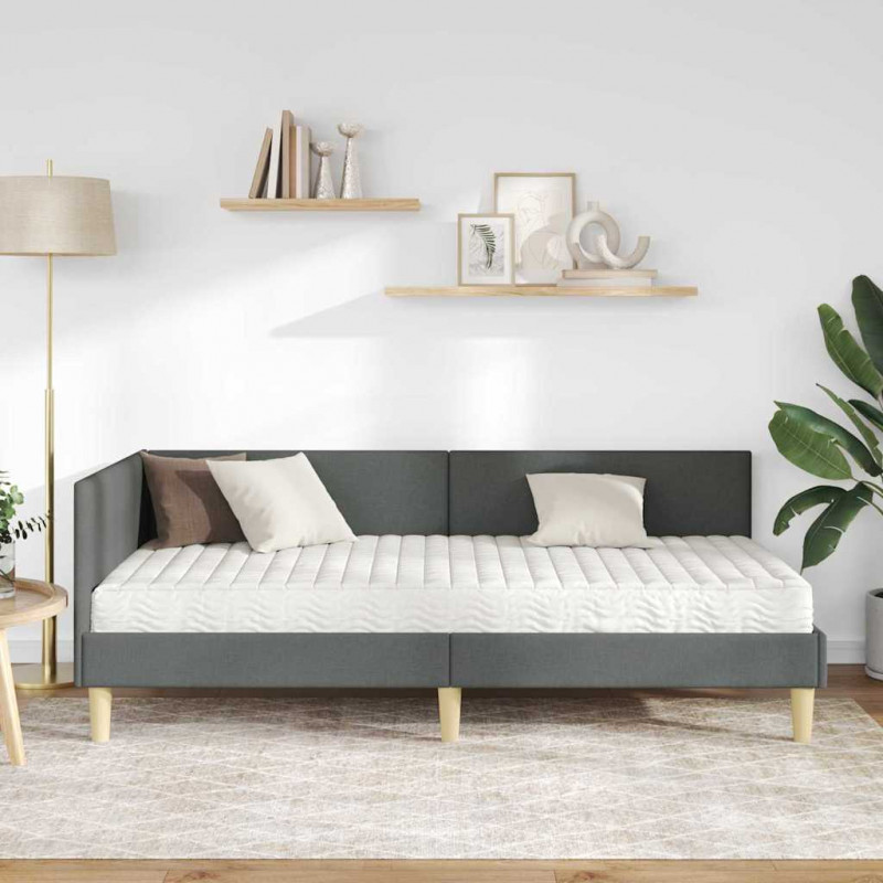 Rama Łóżka Narożnego z Materacem Inny 2 pcs Szary tkanina