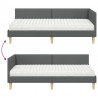 Rama Łóżka Narożnego z Materacem Inny 2 pcs Szary tkanina