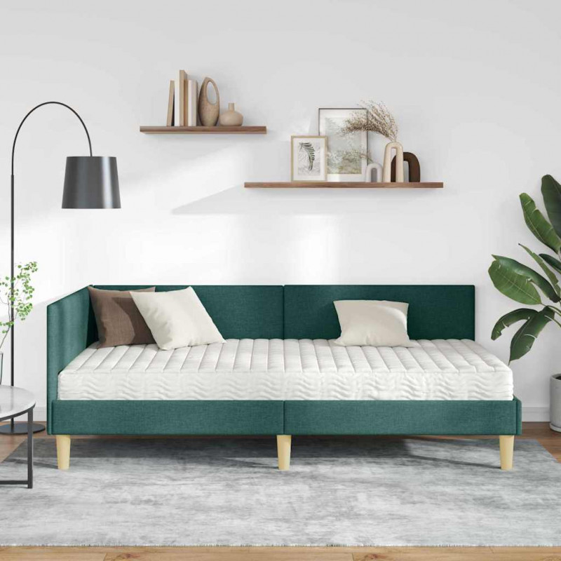Rama Łóżka Narożnego z Materacem Inny 2 pcs Zielony tkanina