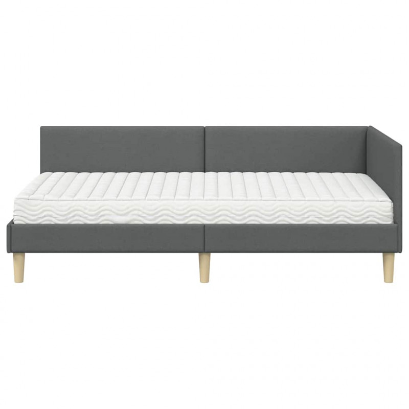 Rama Łóżka Narożnego z Materacem Inny 2 pcs Szary tkanina
