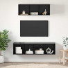 Zestaw szafek RTV 2 pcs Czarny Dąb Materiał drewnopochodny