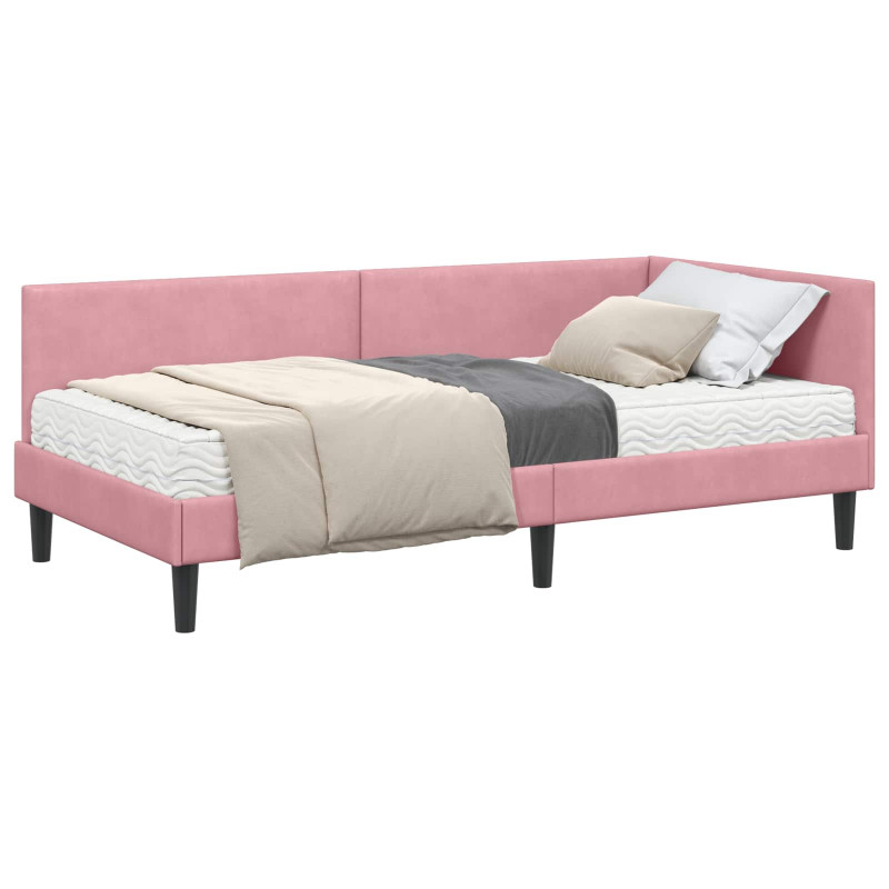 Rama Łóżka Narożnego z Materacem Inny 2 pcs Szary Aksamit