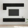 Zestaw szafek RTV 5 pcs Czarny Dąb Materiał drewnopochodny