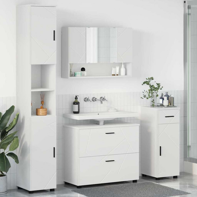 Zestaw mebli łazienkowych z szufladą z półką 4 pcs Biały