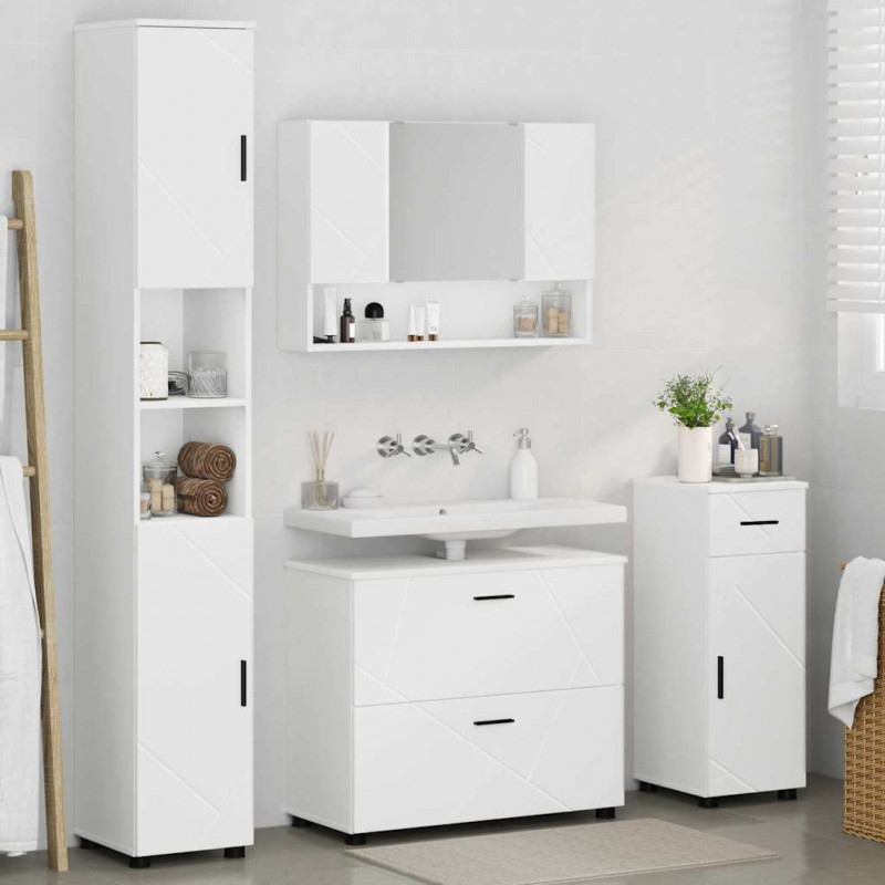 Zestaw mebli łazienkowych z szufladą z półką 4 pcs Biały