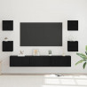Zestaw szafek RTV 7 pcs Czarny Dąb Materiał drewnopochodny