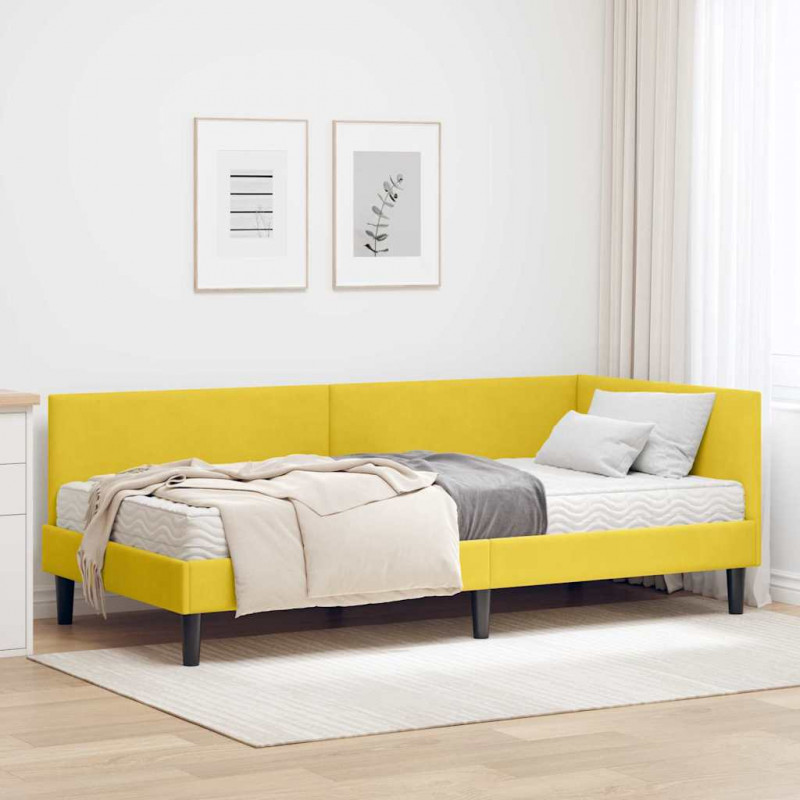 Rama Łóżka Narożnego z Materacem Inny 2 pcs Żółty Aksamit