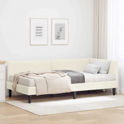 Rama Łóżka Narożnego z Materacem Inny 2 pcs Kremowy Aksamit