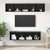 Zestaw szafek RTV 4 pcs Czarny Dąb Materiał drewnopochodny