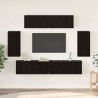 Zestaw szafek RTV 6 pcs Czarny Dąb Materiał drewnopochodny
