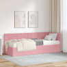 Rama Łóżka Narożnego z Materacem 2 pcs Szary Aksamit