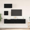 Zestaw szafek RTV 4 pcs Czarny Dąb Materiał drewnopochodny