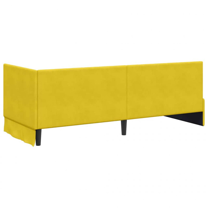Rama Łóżka Narożnego z Materacem 2 pcs Żółty Aksamit