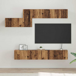 Zestaw szafek RTV 7 pcs Stare drewno Materiał drewnopochodny