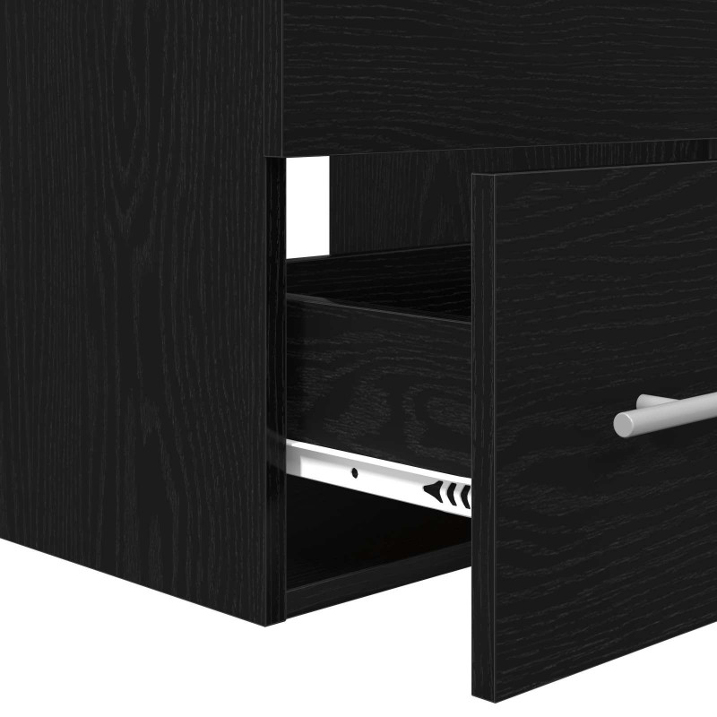 Zestaw mebli łazienkowych z szufladą Z lustrem 2 pcs Czarny Dąb