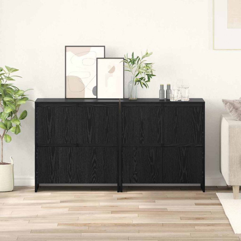 Komody 2 pcs Czarny dąb 70 x 41 x 75 cm Materiał drewnopochodny