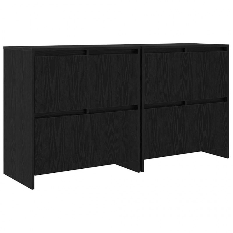 Komody 2 pcs Czarny dąb 70 x 41 x 75 cm Materiał drewnopochodny