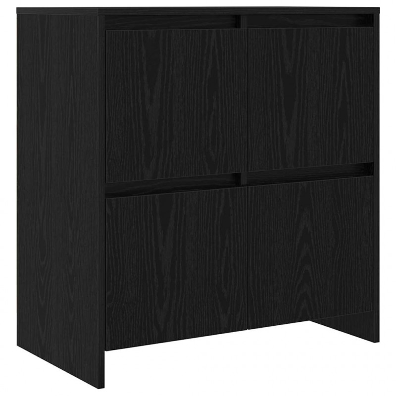 Komody 2 pcs Czarny dąb 70 x 41 x 75 cm Materiał drewnopochodny