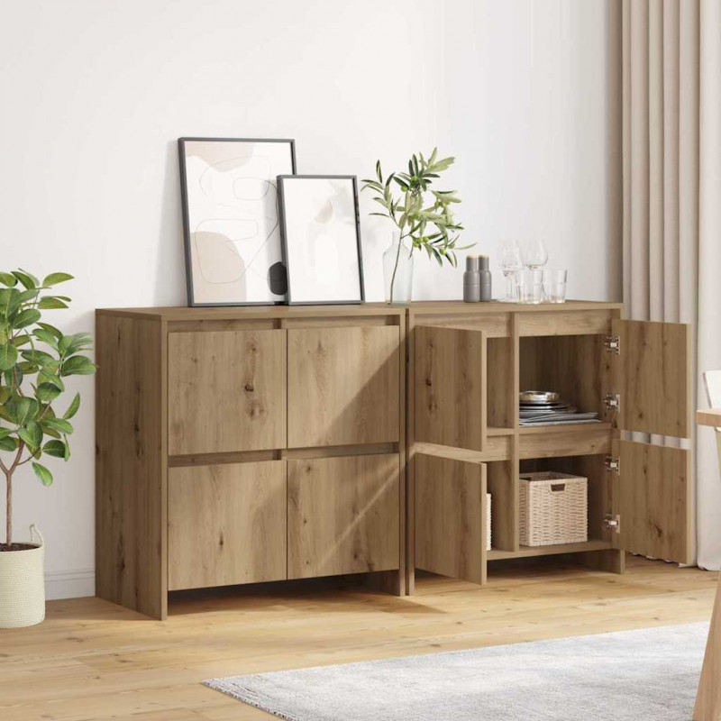 Komody 2 pcs dąb artisan 70 x 41 x 75 cm