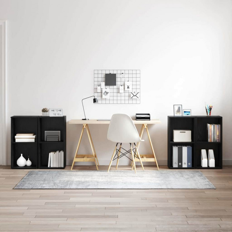 Zestaw szafek RTV 4 pcs Czarny Dąb 37 x 37 x 72 cm