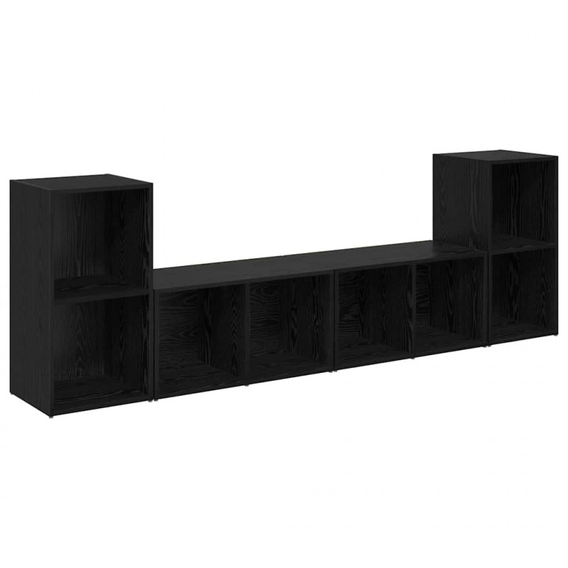 Zestaw szafek RTV 4 pcs Czarny Dąb 37 x 37 x 72 cm