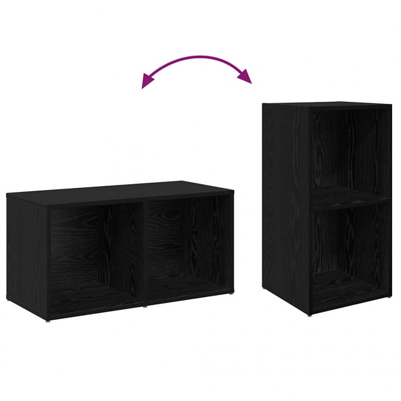 Zestaw szafek RTV 4 pcs Czarny Dąb 37 x 37 x 72 cm