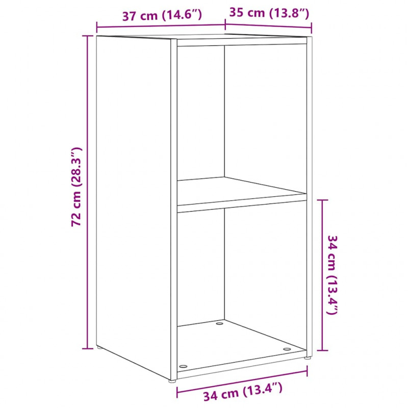 Zestaw szafek RTV 4 pcs Czarny Dąb 37 x 37 x 72 cm