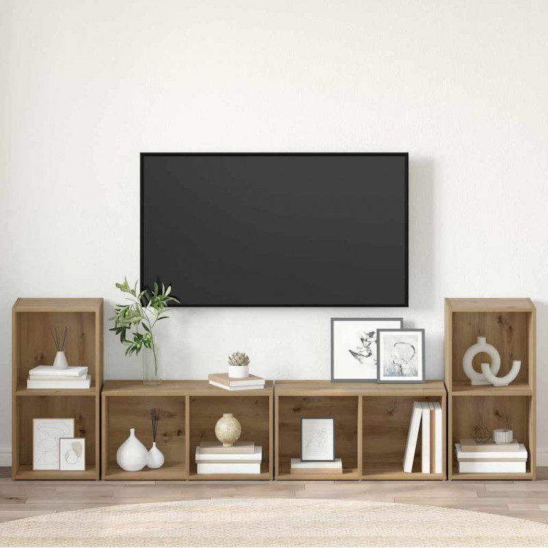 Zestaw szafek RTV 4 pcs Dąb rzemieślniczy 37 x 37 x 72 cm