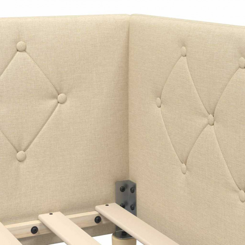 Rama łóżka narożnego Kremowy 80 x 200 cm tkanina