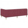 Rama łóżka narożnego Czerwone wino 90 x 200 cm tkanina