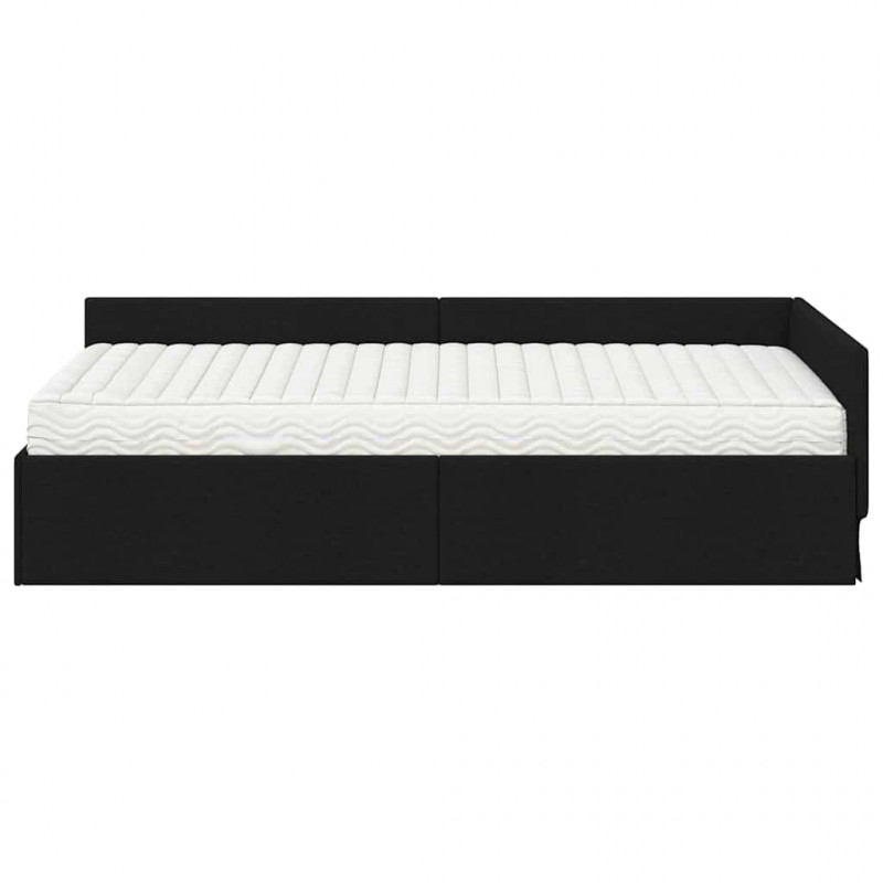 Rama Łóżka Narożnego z Materacem Inny 2 pcs Czarny tkanina