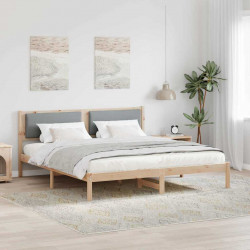 Ramka łóżka Jasnoszary 200 x 200 cm Lite drewno sosnowe