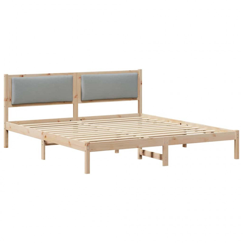 Ramka łóżka Jasnoszary 200 x 200 cm Lite drewno sosnowe