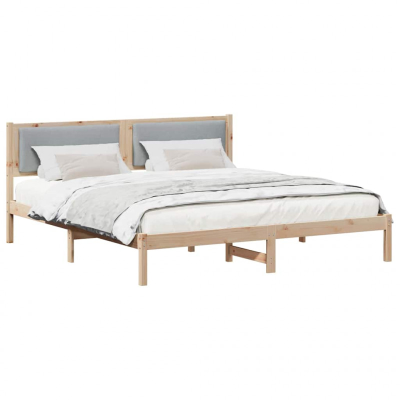 Ramka łóżka Jasnoszary 200 x 200 cm Lite drewno sosnowe