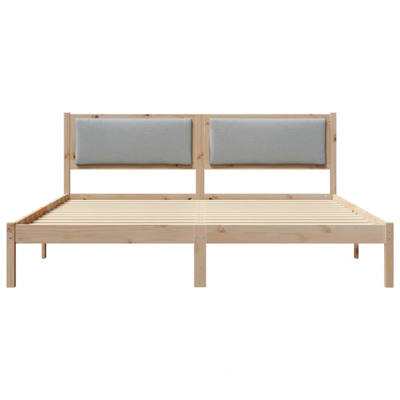Ramka łóżka Jasnoszary 200 x 200 cm Lite drewno sosnowe