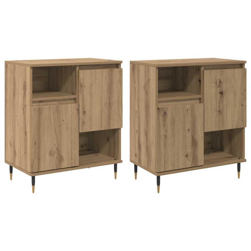 Komody 2 pcs dąb artisan 120 x 35 x 70 cm