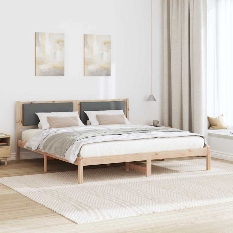 Ramka łóżka Ciemnoszary 200 x 200 cm Lite drewno sosnowe