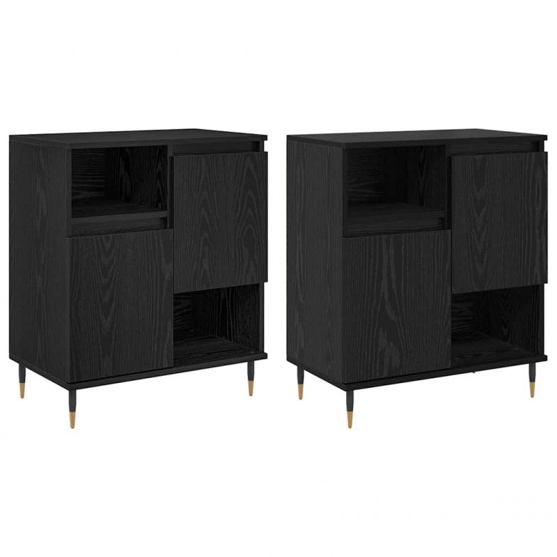 Komody 2 pcs Czarny dąb 120 x 35 x 70 cm