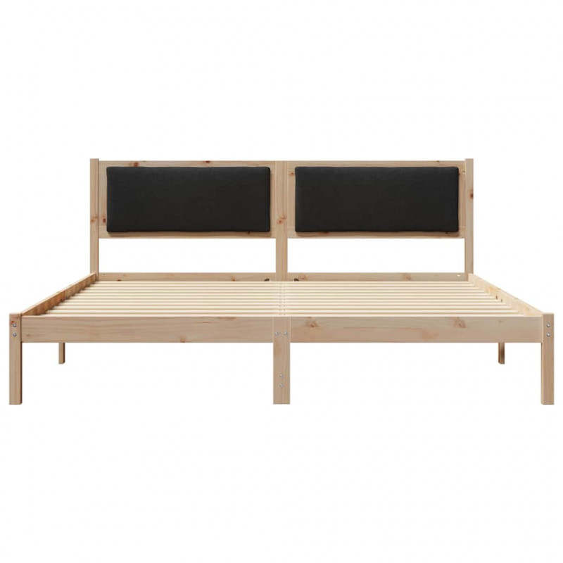 Ramka łóżka Czarny 200 x 200 cm Lite drewno sosnowe