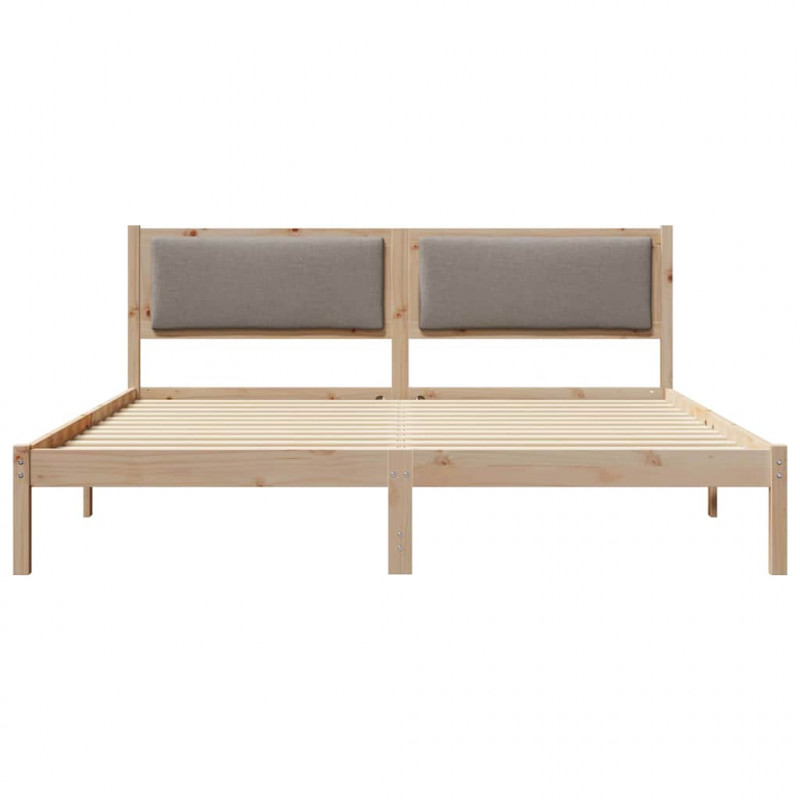Ramka łóżka Ciemnoszary 200 x 200 cm Lite drewno sosnowe