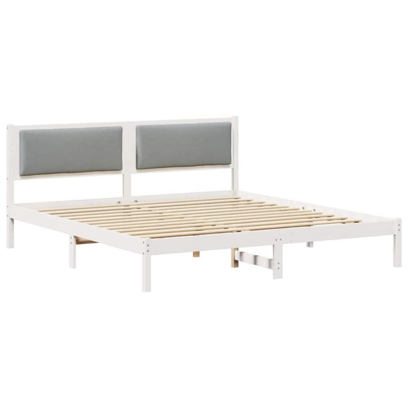 Ramka łóżka Jasnoszary 200 x 200 cm Lite drewno sosnowe