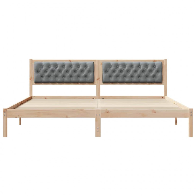 Ramka łóżka Jasnoszary 200 x 200 cm Lite drewno sosnowe