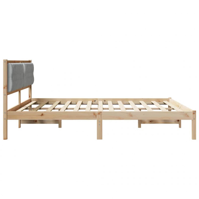 Ramka łóżka Jasnoszary 200 x 200 cm Lite drewno sosnowe