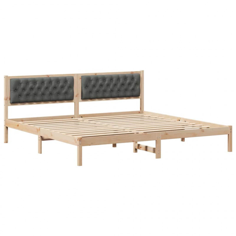 Ramka łóżka Ciemnoszary 200 x 200 cm Lite drewno sosnowe