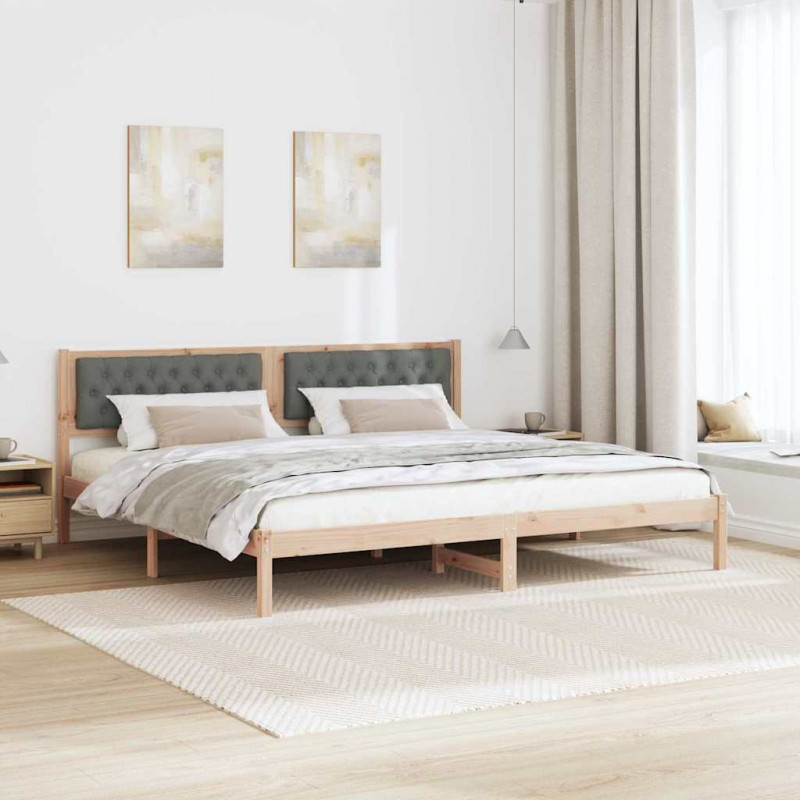 Ramka łóżka Ciemnoszary 200 x 200 cm Lite drewno sosnowe
