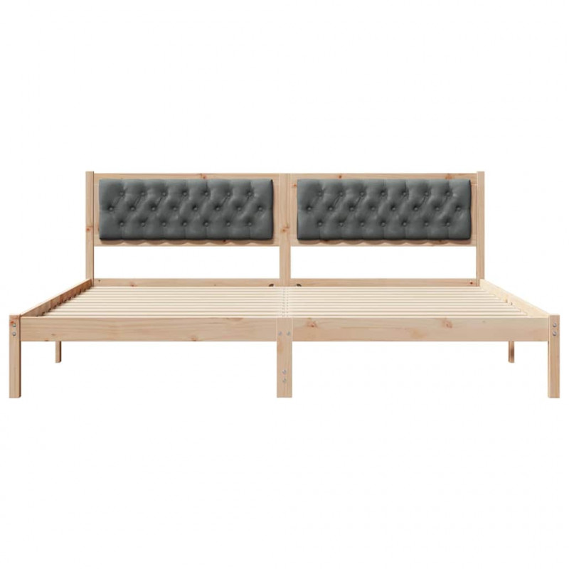 Ramka łóżka Ciemnoszary 200 x 200 cm Lite drewno sosnowe