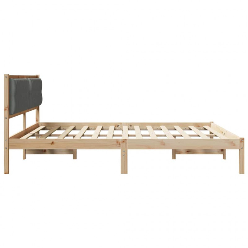 Ramka łóżka Ciemnoszary 200 x 200 cm Lite drewno sosnowe