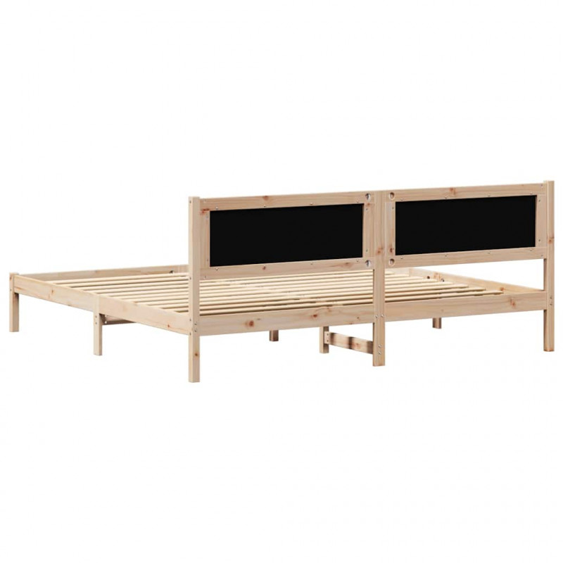 Ramka łóżka Ciemnoszary 200 x 200 cm Lite drewno sosnowe