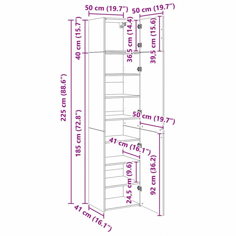 Bufet 3 pcs Czarny Dąb